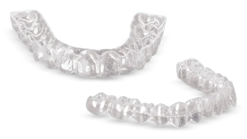 Pair of clear orthodontic aligner trays
