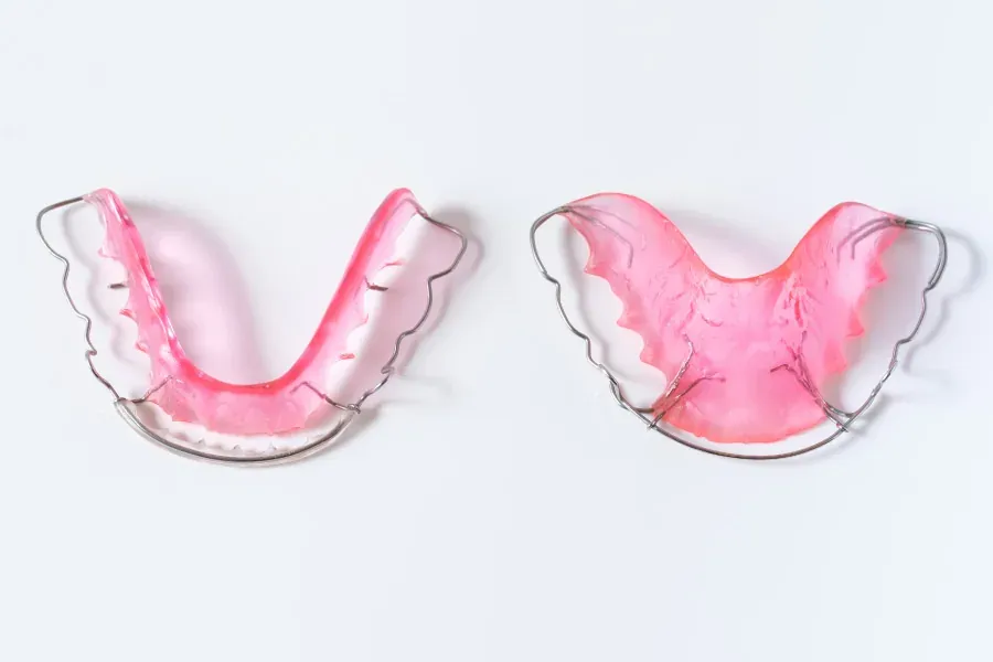 Pair of pink removable retainers